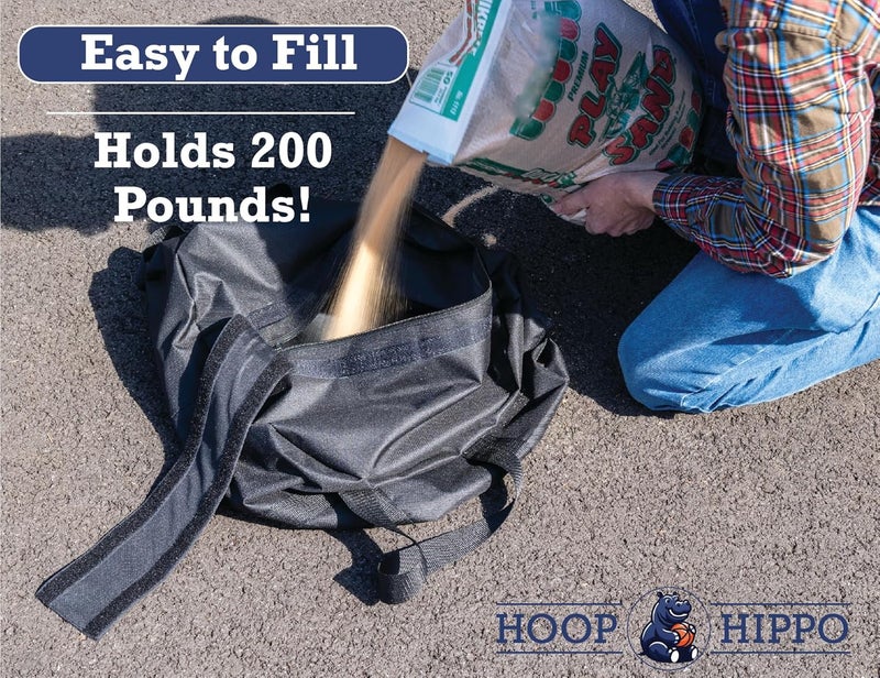 Johnny World The Hoop Hippo – Heavy-Duty Weight for Basketball Hoop Base – Holds Up to 200 lbs of Sand – Easy-to-Fill, All-Weather Design – Stability, Safety & Attractive - Image 4